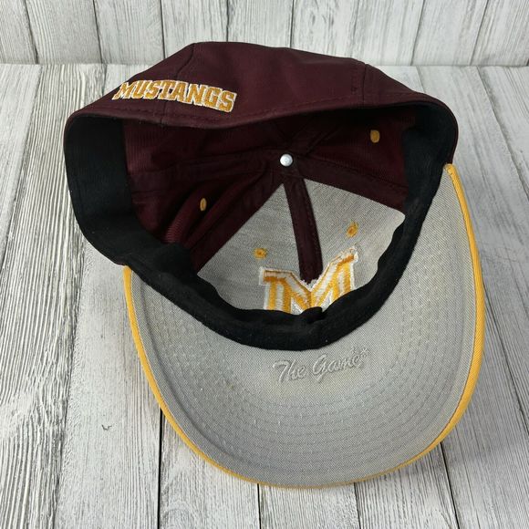 Vintage Midwestern State Mustangs Hat Cap Red Yellow Collegiate‎ THE GAME Small - Picture 8 of 16
